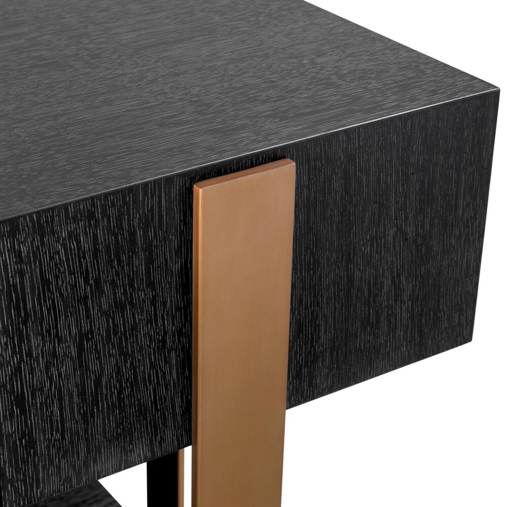 Eichholtz Nerone Console Table in Charcoal Grey and Brushed Brass, , large