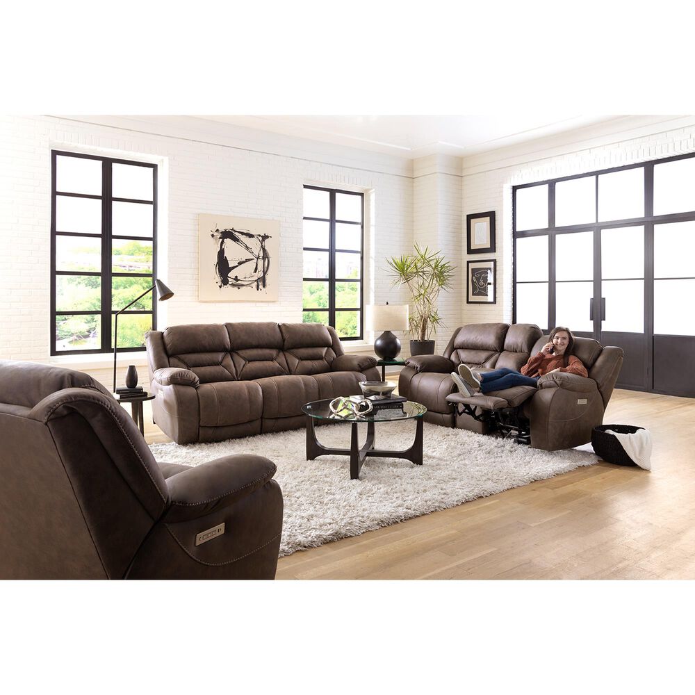 HomeStretch Skywalker Power Double Reclining Sofa in Walnut, , large