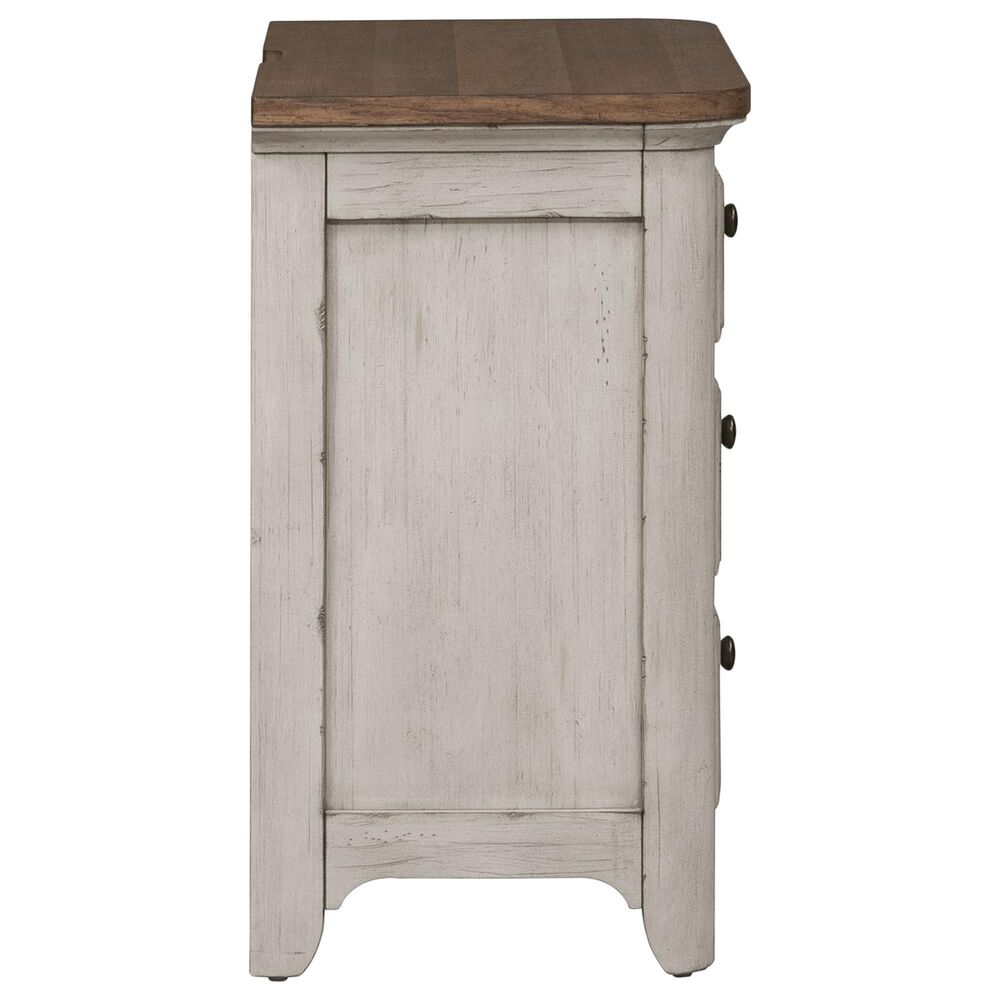 Belle Furnishings Farmhouse Reimagined 3 Drawer Night Stand with Charging Station in White, , large