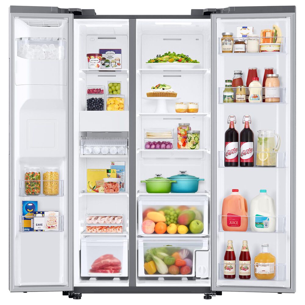 Samsung Bespoke AI 27 Cu. Ft. Side-by-Side Refrigerator with Sphere Ice and External Water and Ice Dispenser in Fingerprint Resistant Stainless Steel, , large