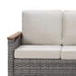 Sunwell Garden 32"H 3-Seater Outdoor Sofa with Acacia Wood Armrests and Beige Cushions in Gray, , large