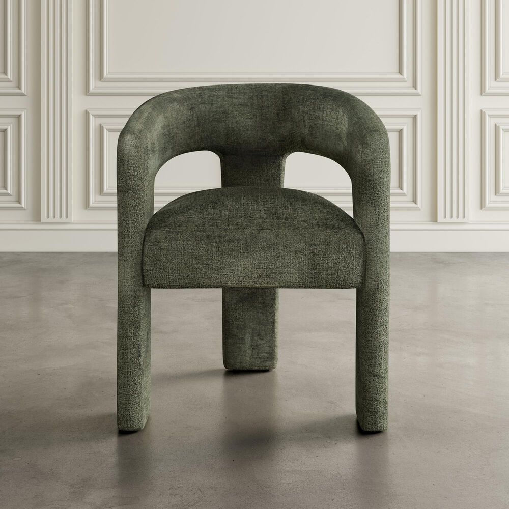 Waltham Gwen Open-Back Upholstered Arm Chair in Forest, , large