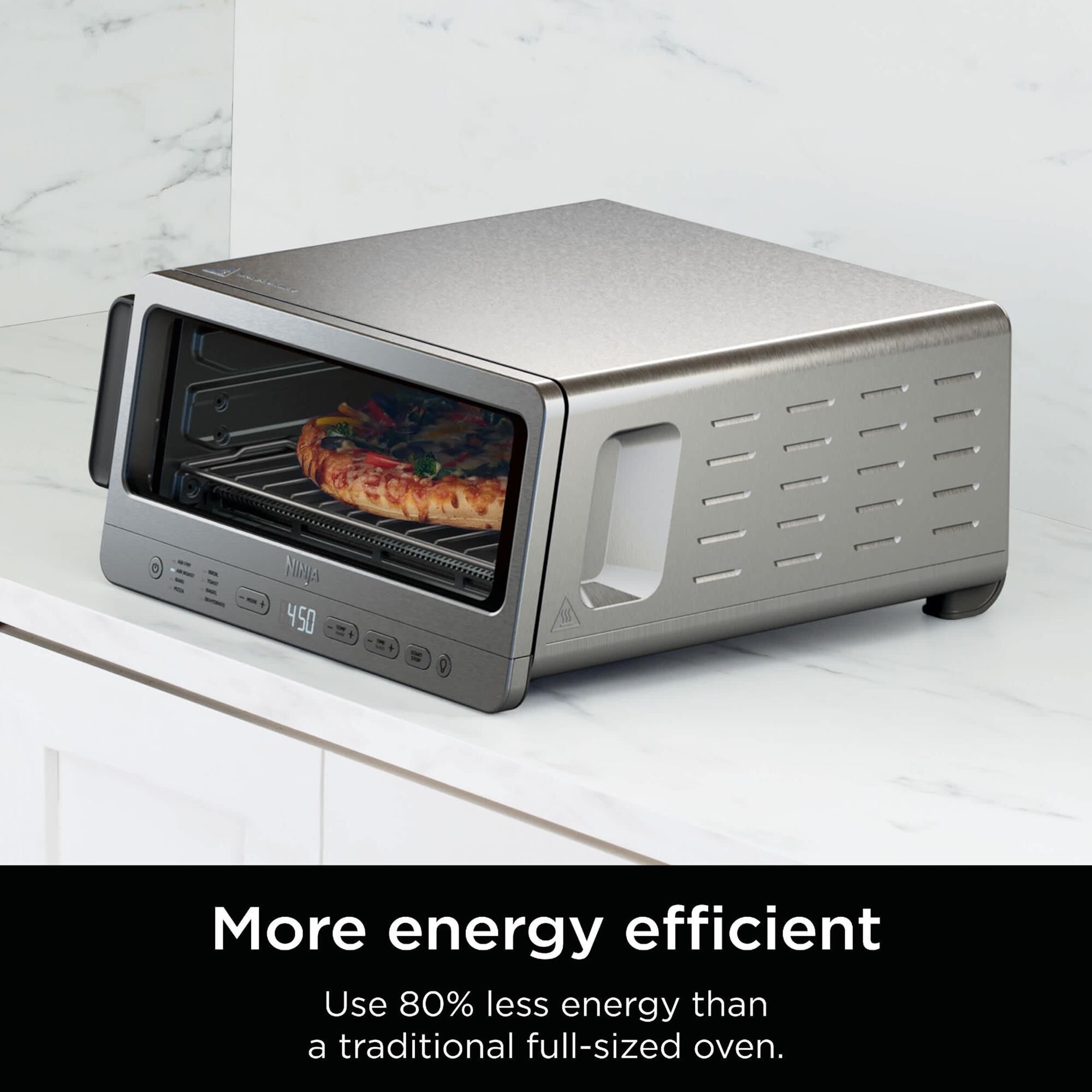Ninja Flip Toaster Oven and Air Fryer in Stainless Steel and Black
