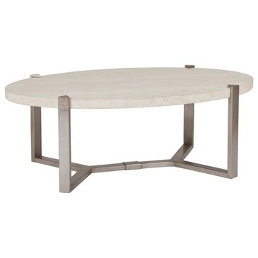 Artistica Metal Denizen Coffee Table in White and Champagne Silver, , large