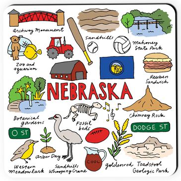1 Brilliant Gift Nebraska Wanderer Coaster, , large