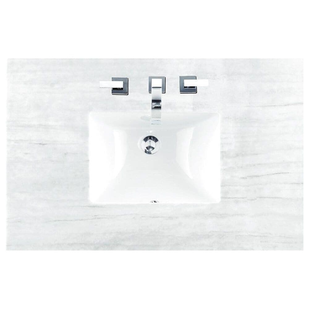 James Martin Vanities Breckenridge 48&quot; Single Bathroom Vanity in Bright White with 3 cm Arctic Fall Solid Surface Top and Rectangular Sink, , large