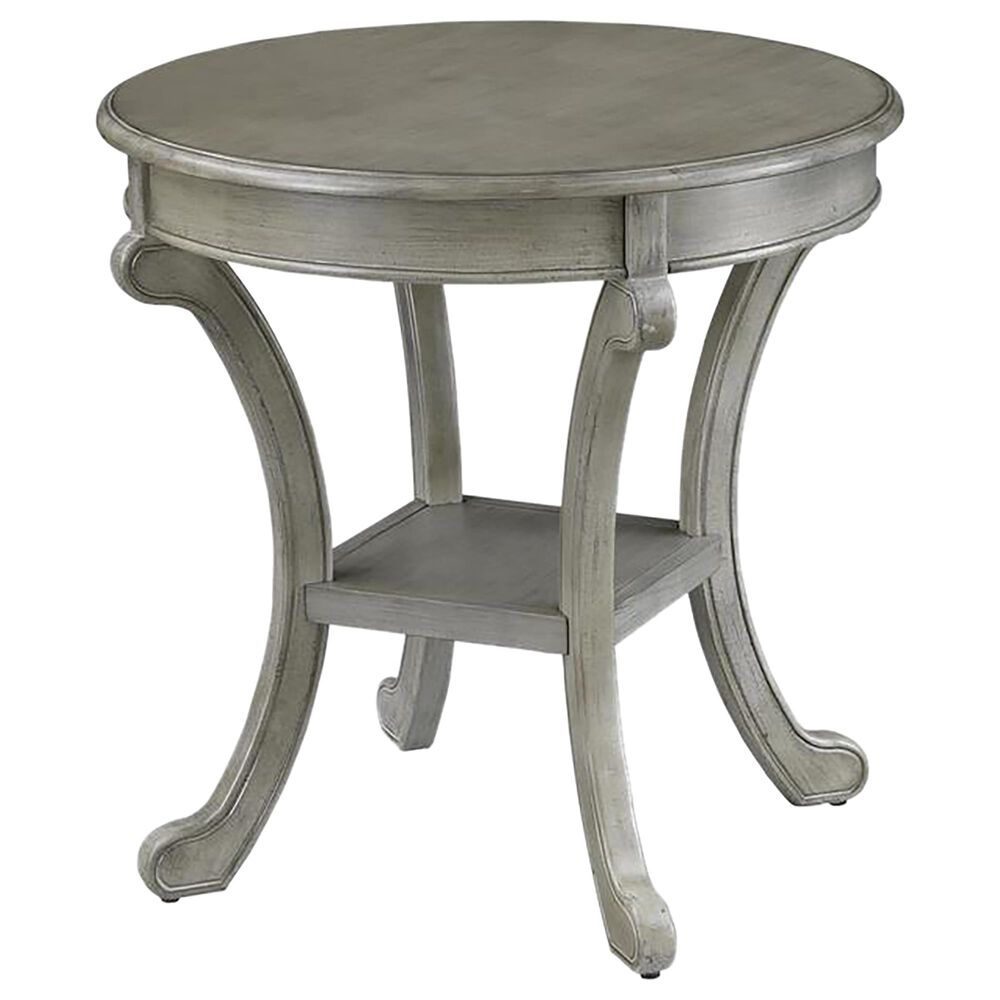 Shell Island Furniture Round Wood Accent Table in Cape Cod Gray, , large