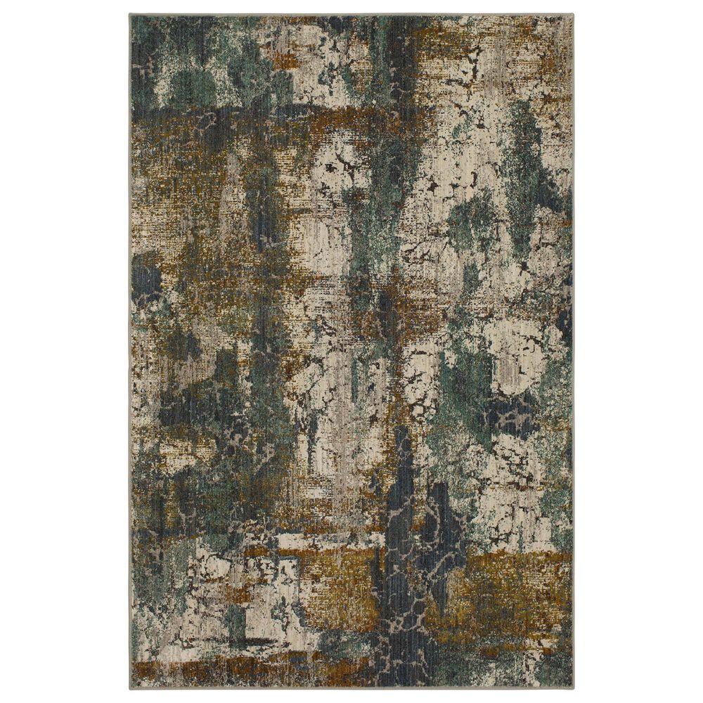 Karastan Montreal Cave Creek 91958-50128 8' x 11' Denim, Oyster and Gold Area Rug, , large
