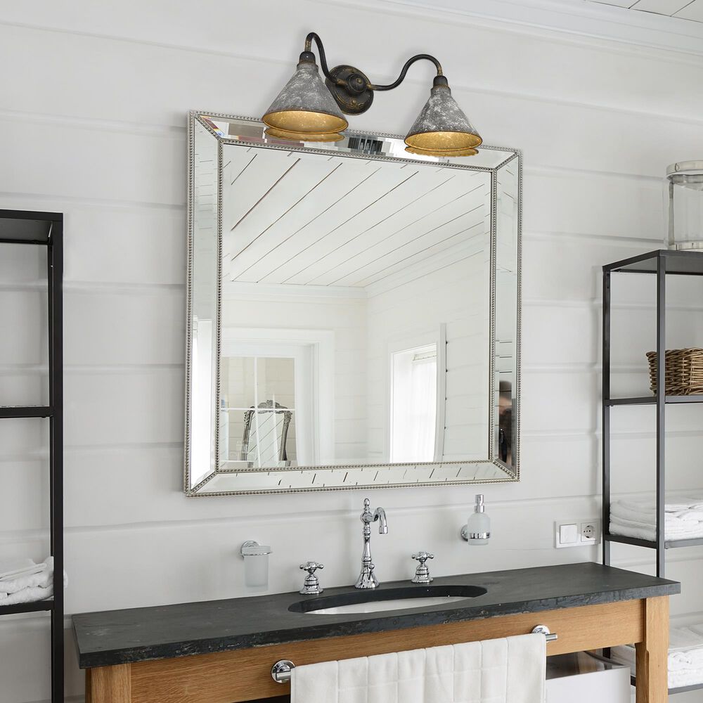 Golden Lighting Jasper 2-Light Bath Vanity in Antique Black Iron, , large
