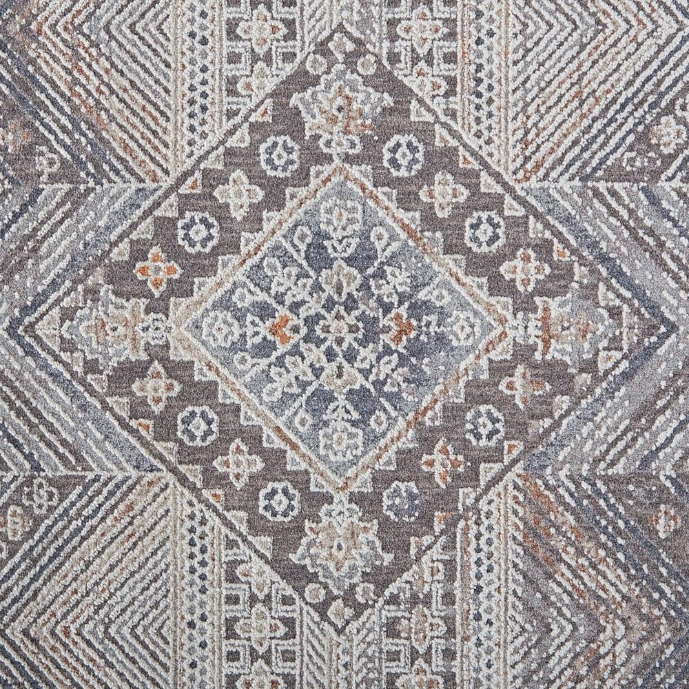 Feizy Francisco 2&#39;10&quot; x 8&#39; Ivory and Charcoal Runner, , large