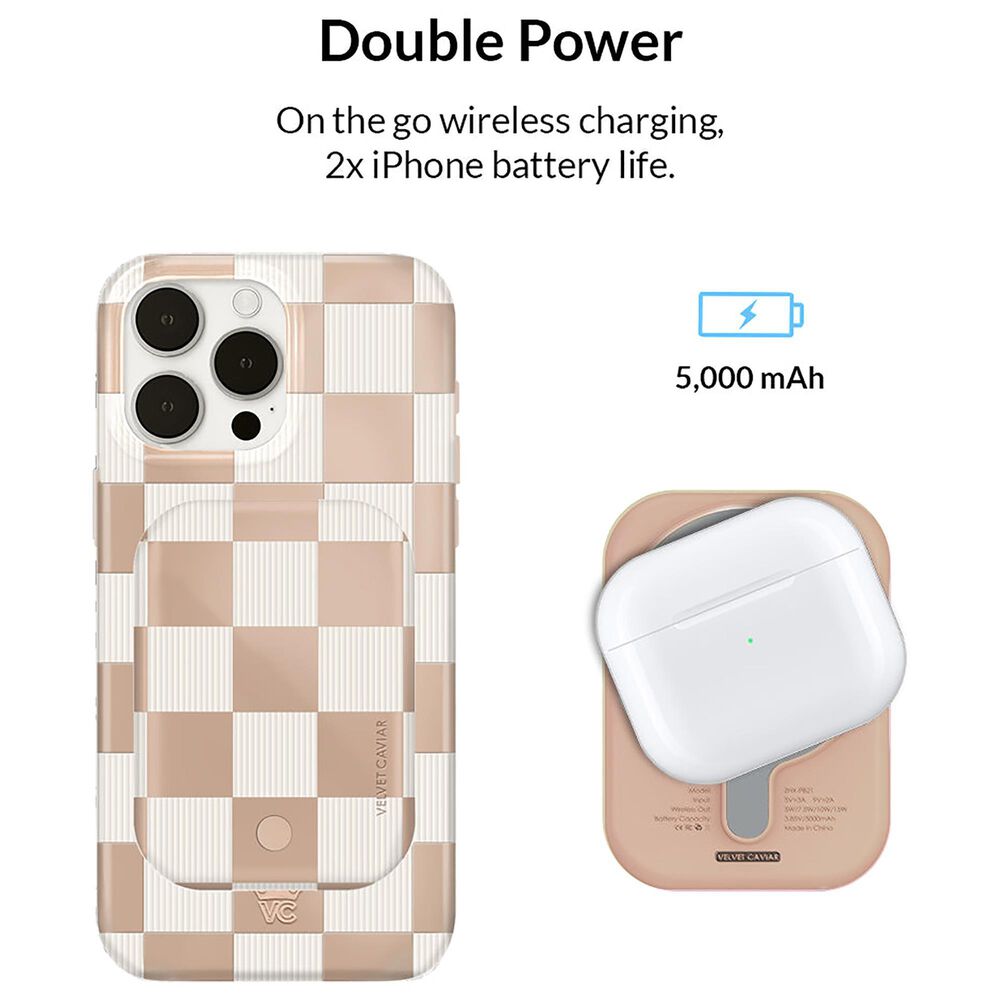 Velvet Caviar 5000 mAh MagSafe Battery Power Pack in Nude Vibe Checker, , large