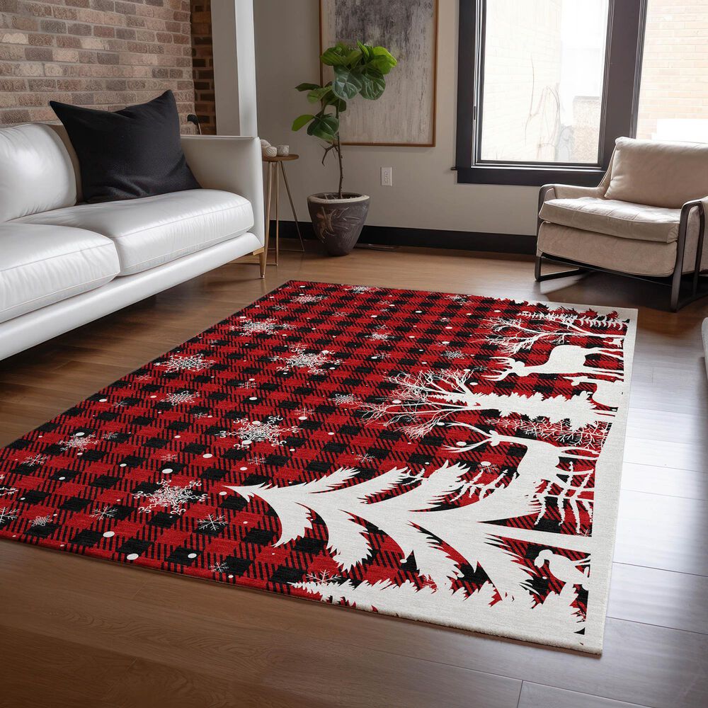 Dalyn Rug Company Wonderland WN32 3&#39; x 5&#39; Red Indoor/Outdoor Area Rug, , large