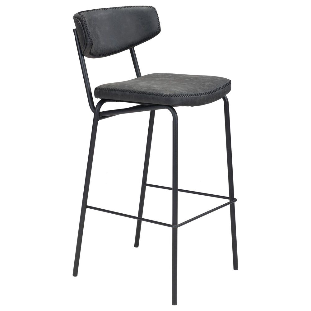 Zuo Modern Sharon Bar Stool in Vintage Black and Black, , large