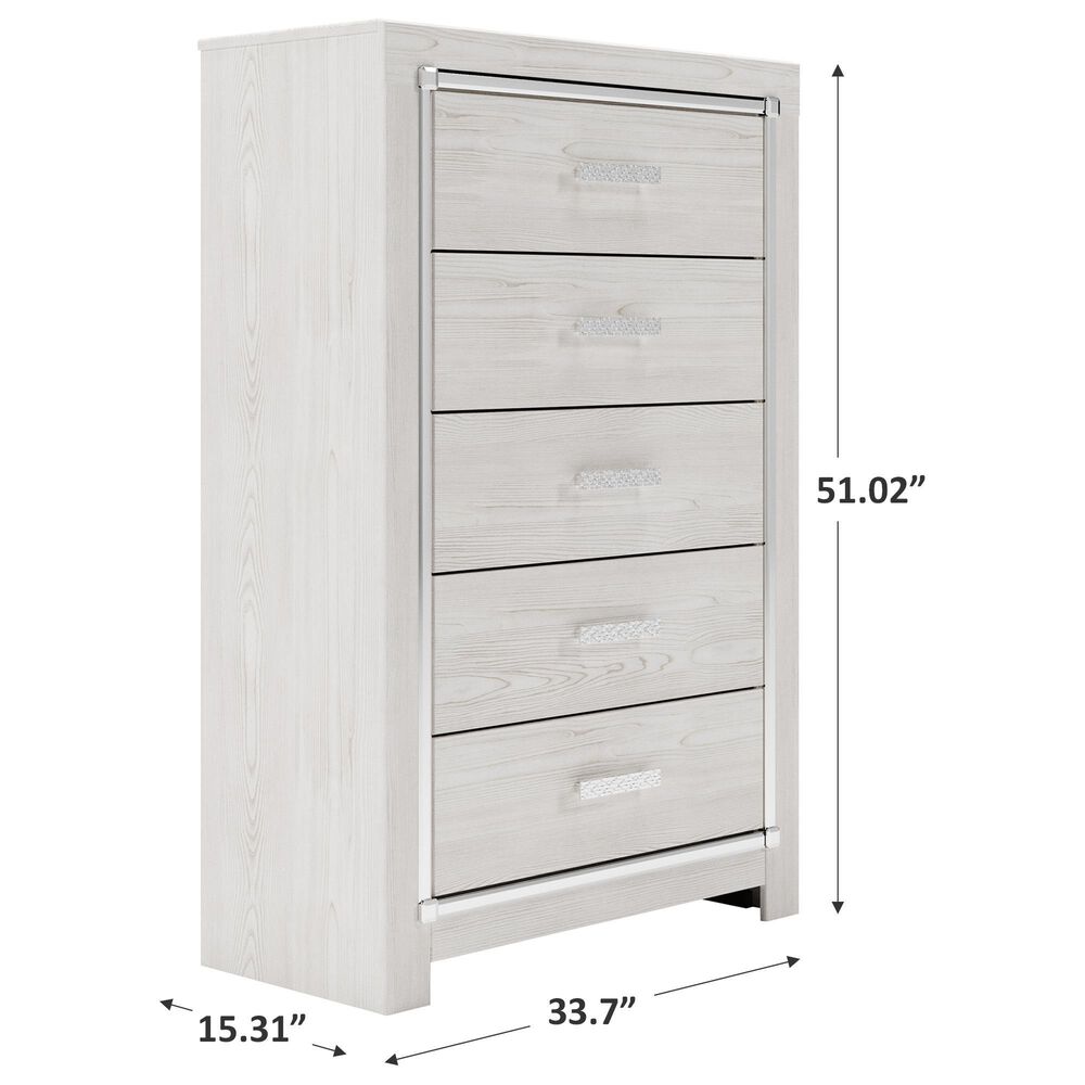 Ashley Altyra 5 Drawer Chest in White, , large