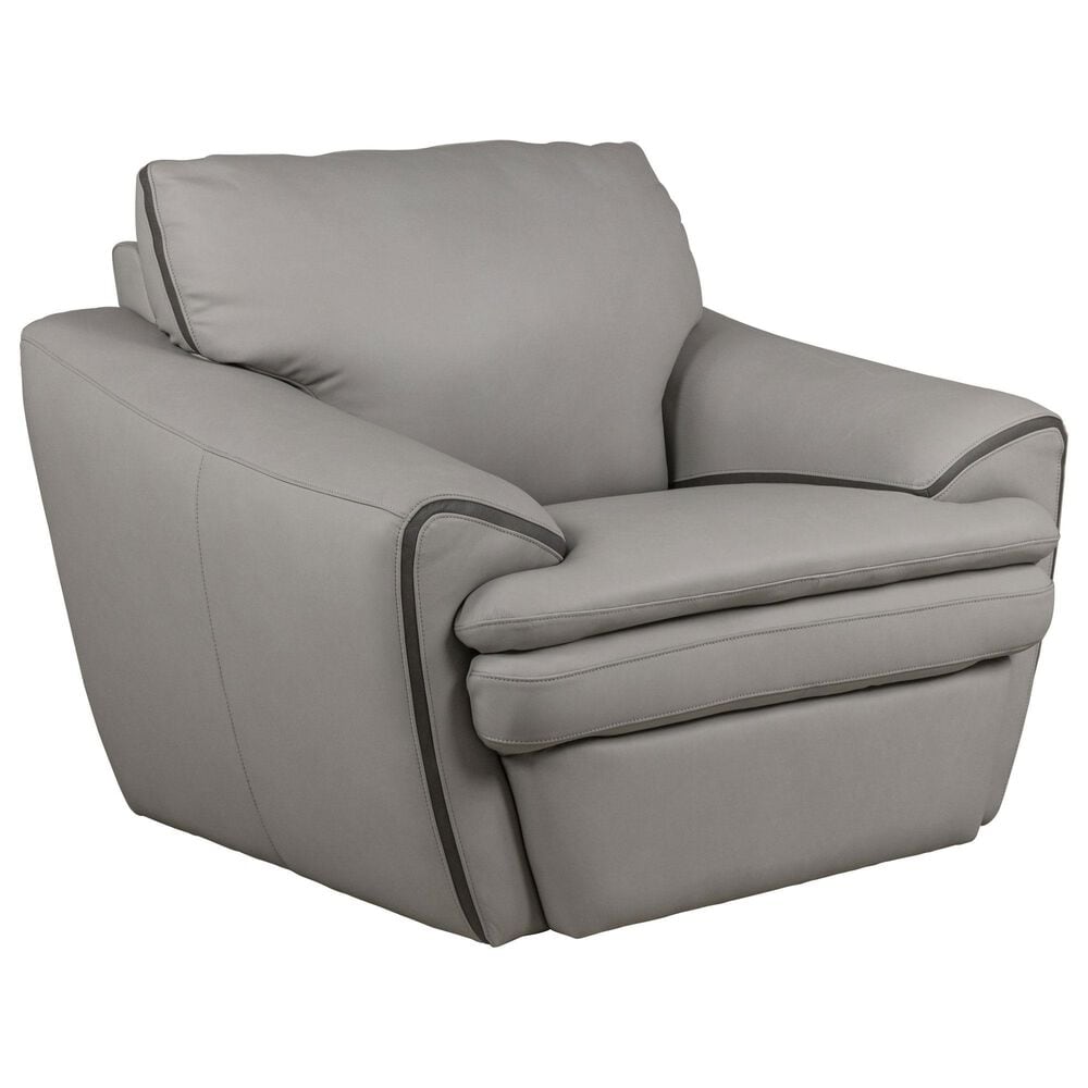 Superb Leather Leather Accent Chair in Osolo Grey, , large