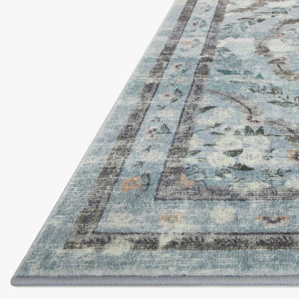 Rifle Paper Co Crafted by Cloth and Company Courtyard 2&#39; x 5&#39; Chateau Blue Runner, , large
