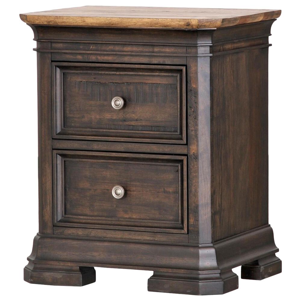 Cedar and Sage Grand Louie 2 Drawer Small Nightstand in Ebony and Wheat, , large