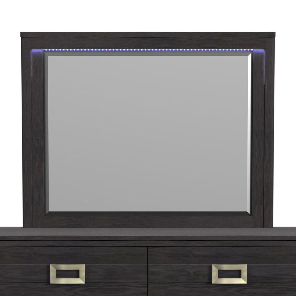 Mayberry Hill Tobias Mirror with LED in Black, , large