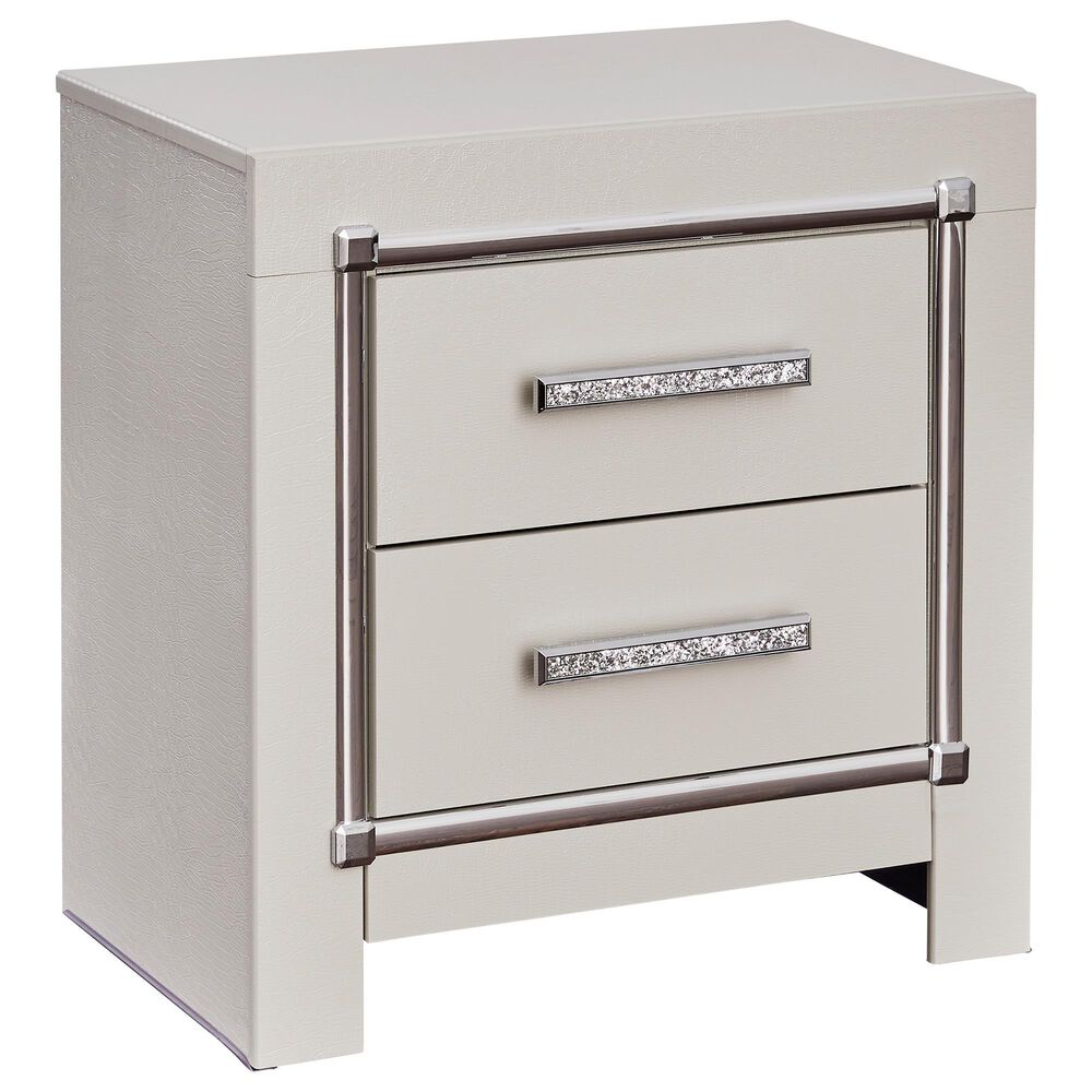 Ashley Zyniden 2-Drawer Nightstand in Silver, , large