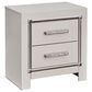 Ashley Zyniden 2-Drawer Nightstand in Silver, , large