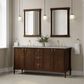 James Martin Kinnsden 72" Double Bathroom Vanity in Sable Oak with 3 cm Victorian Silver Silestone Top and Rectangular Sinks, , large