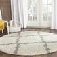 Safavieh Dallas Shag SGD257F-6R 6" x 6" Ivory/Grey Round Rug, , large