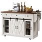 HOMLUX 58" Kitchen Island with Drop Leaf in White and Brown, , large