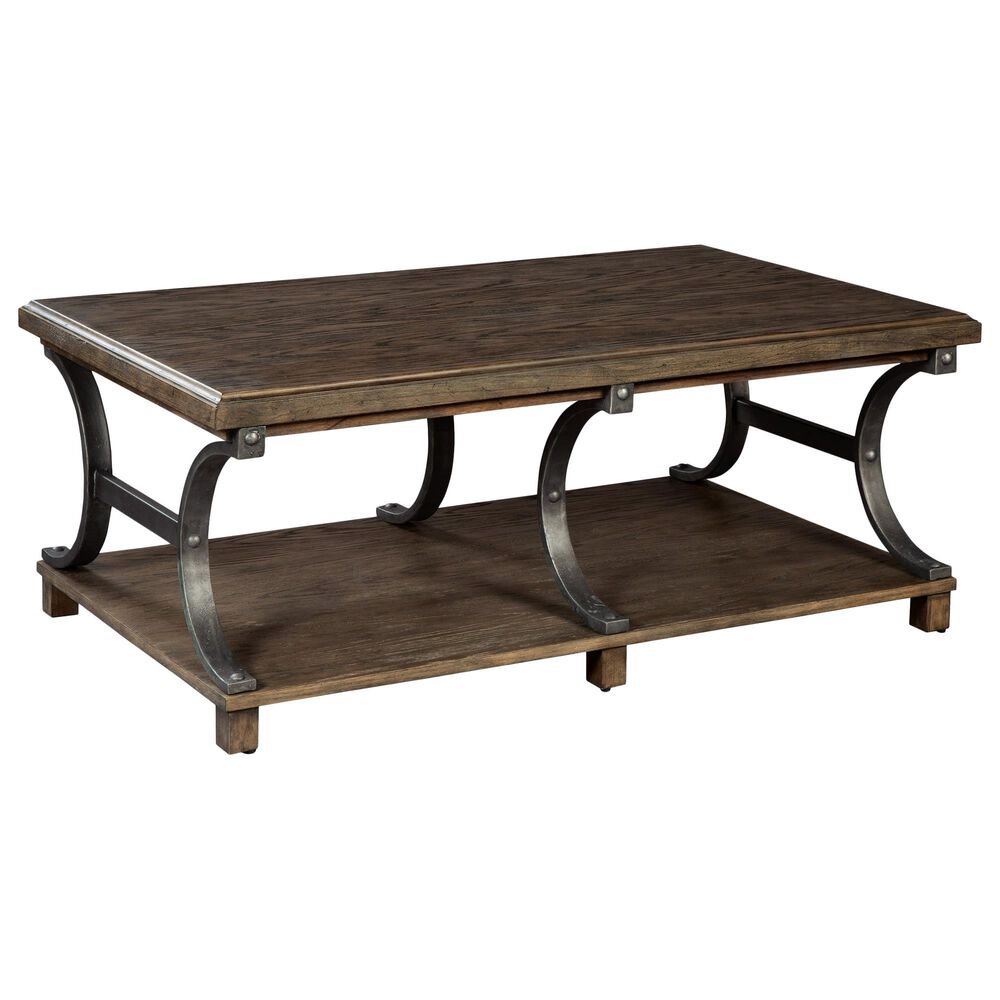 Hekman Wexford Rectangular Coffee Table in Brown and Antique Pewter, , large