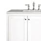 James Martin Vanities Addison 72" Double Bathroom Vanity in Glossy White with 3 cm Carrara White Marble Top and Rectangular Sinks, , large