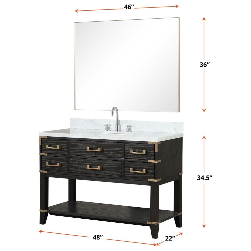 Lexora Home Norwalk 48&quot; Single Bathroom Vanity in Brown Oak with White Cultured Marble Top and Rectangular Sink, , large