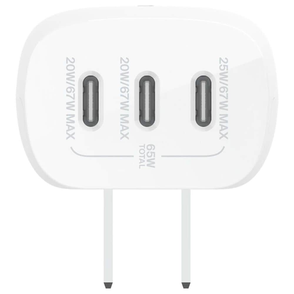 Belkin BoostCharge 67W 3-Port USB-C Charger with PPS in White, , large