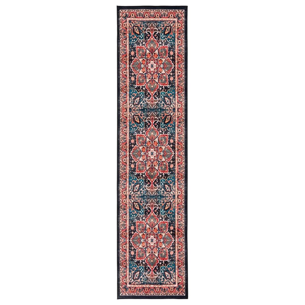 Safavieh Riviera 2"2" x 9" Red and Navy Runner, , large