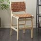 Maple and Jade Handmade Woven Kitchen Bar Stool with Light Brown Cushion in Light Brown, , large
