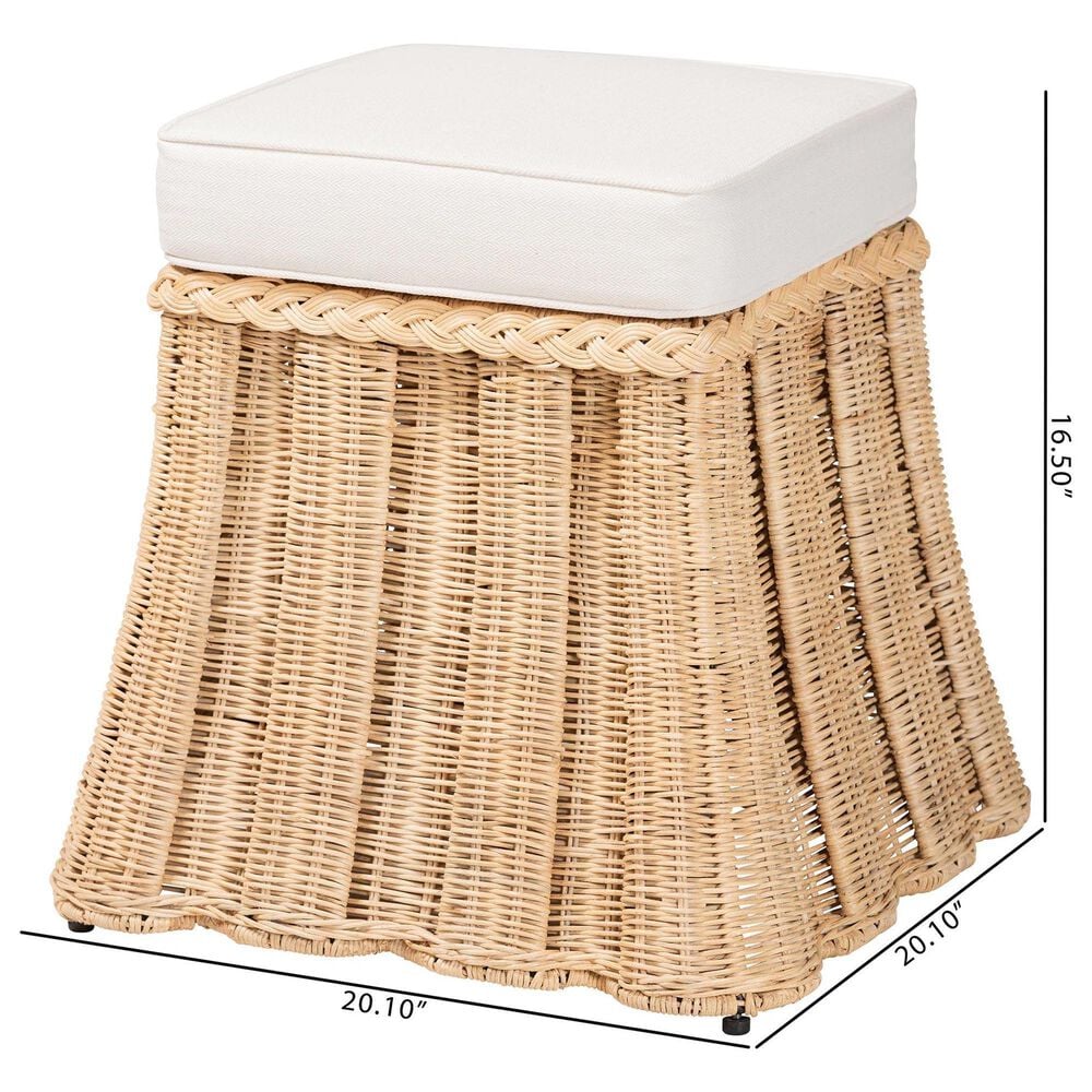 bali &amp; pari Rotem Small Ottoman in Neutral, , large