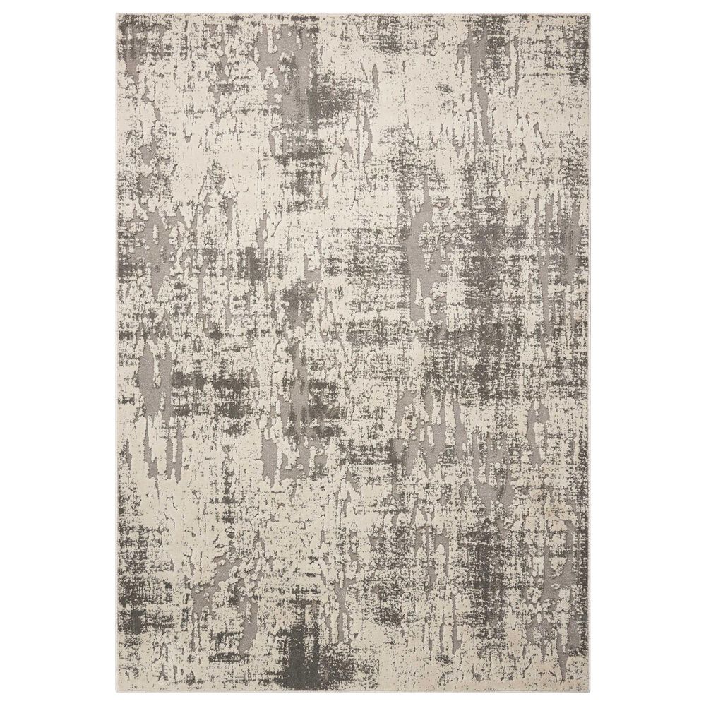 Nourison Gleam MA602 7"10" x 10"6" Ivory and Grey Area Rug, , large