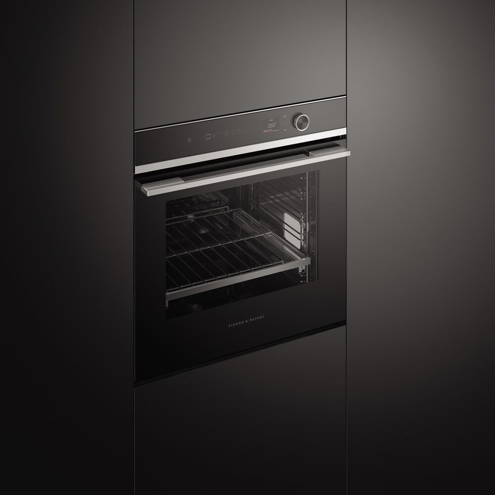 Fisher &amp; Paykel Series 7 24&quot; Contemporary Single Electric Wall Oven with 16 Functions in Stainless Steel and Black, , large