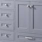 Lexora Home Dukes 60" Double Bathroom Vanity in Dark Grey with White Quartz Top and Rectangular Sinks, , large