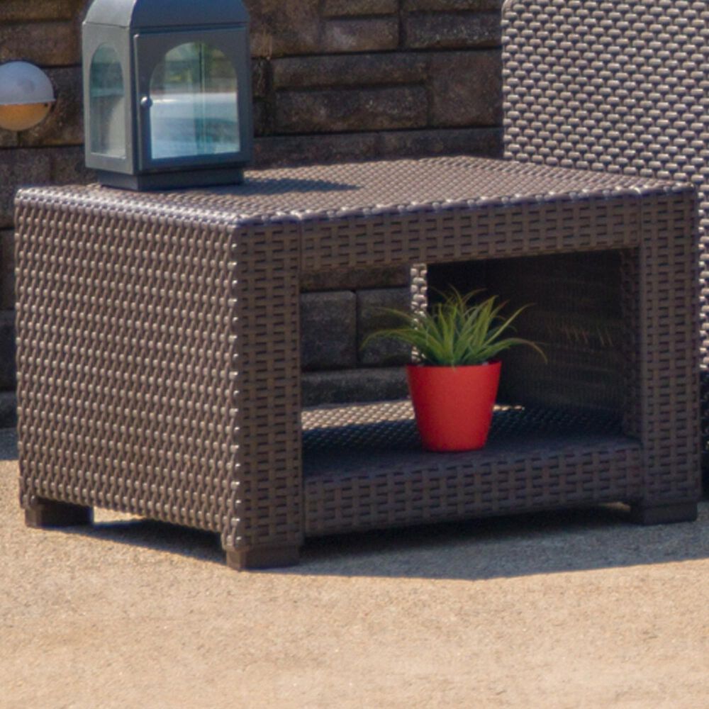 Flash Furniture Rattan End Table in Brown, , large