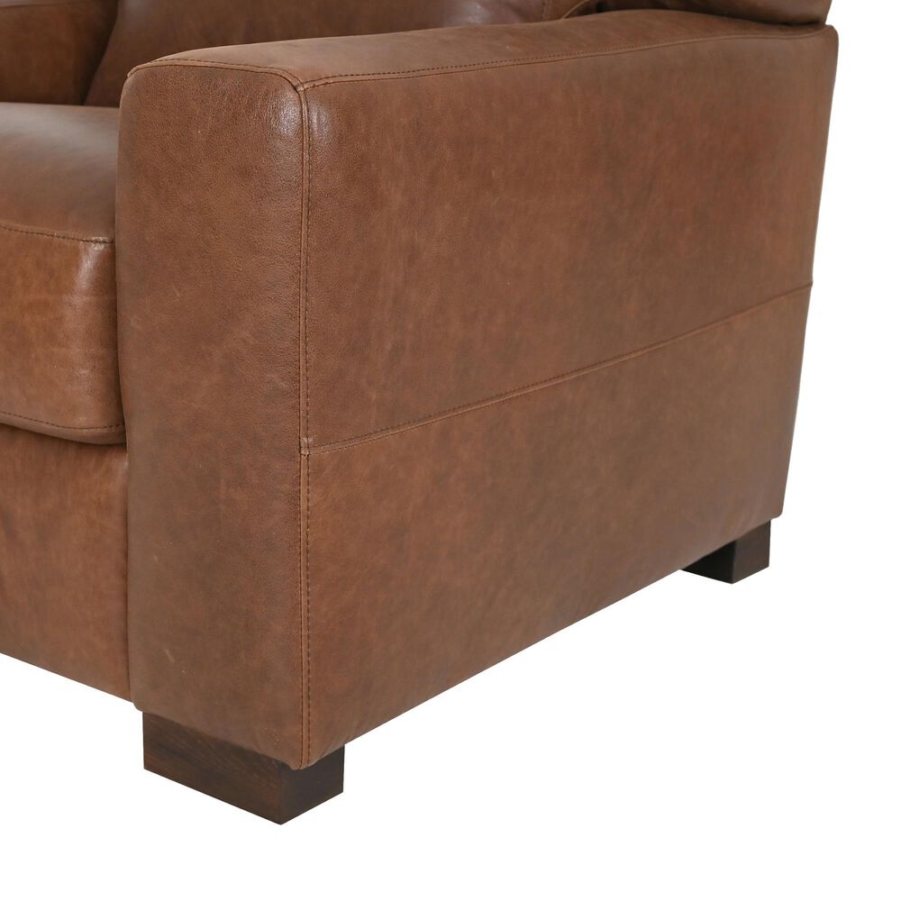 Softline Leather Stationary Sofa in Splendor Chestnut, , large