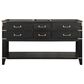 Lexora Home Norwalk 60" Double Bathroom Vanity in Black Oak with White Quartz Top and Rectangular Sinks, , large
