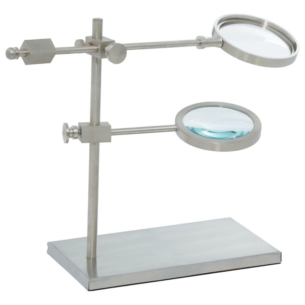 Maple and Jade 12" x 9" Aluminum Magnifying Glass in Silver, , large