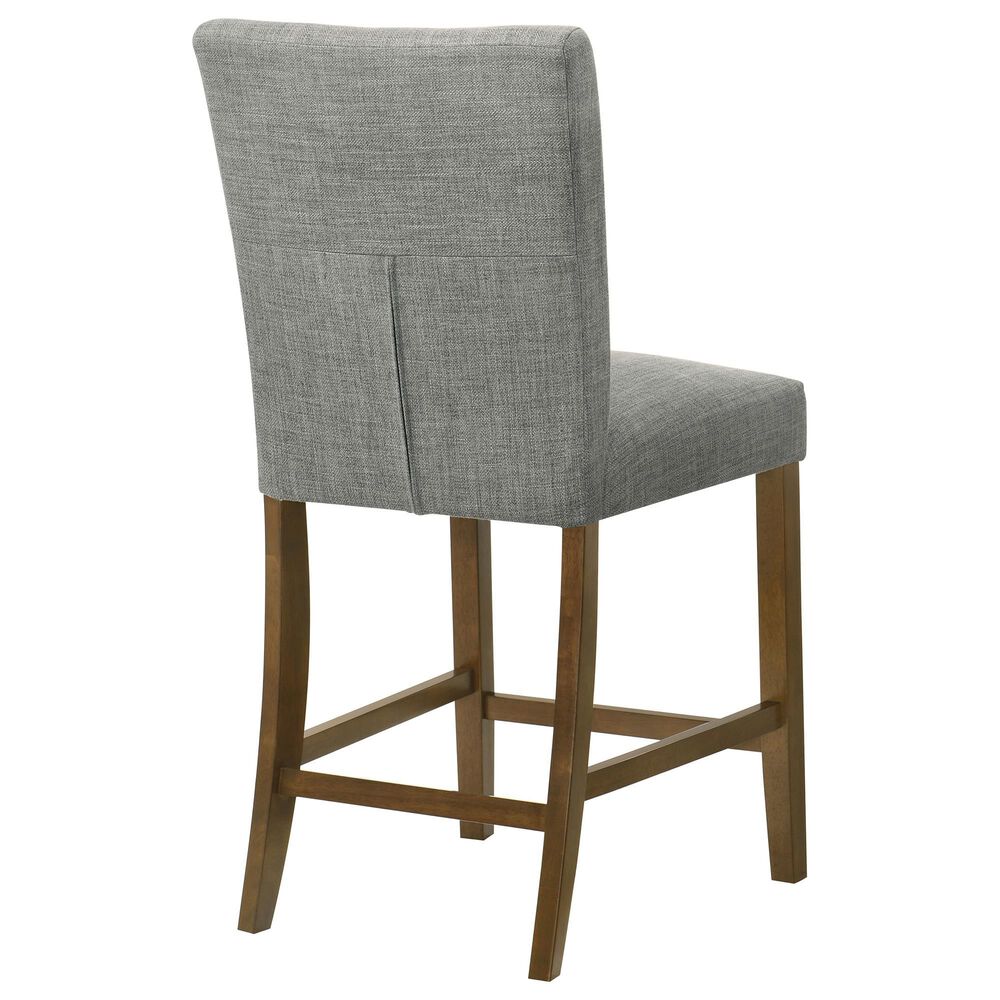 Coaster Paxton Counter Chair with Grey Upholstery in Warm Brown, , large
