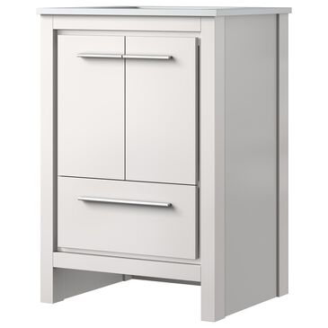 Lexora Home Lafarre 24" Single Bathroom Vanity in White with 2 cm White Quartz Top and Rectangular Sink, , large