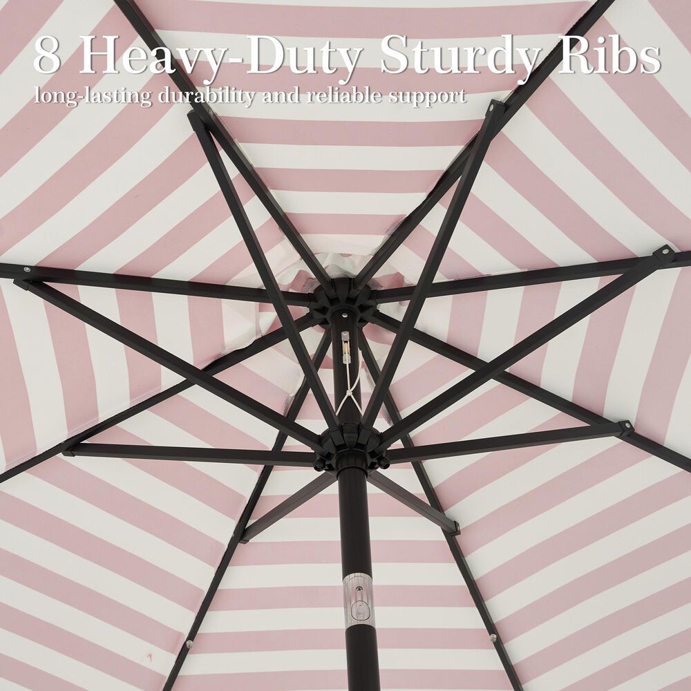 HOMLUX 10' Solar LED Patio Umbrella with Adjustable Tilt and in Red, , large
