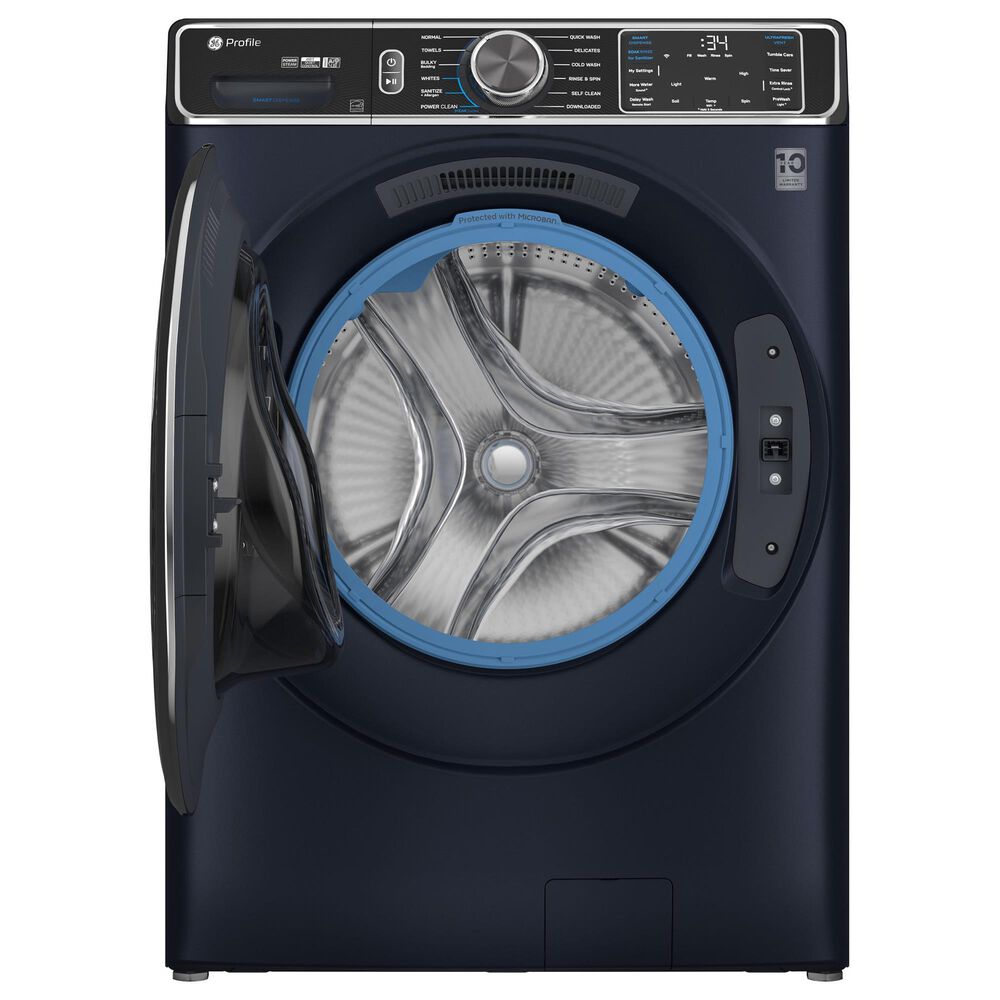 GE Appliances Front Load Washer and Gas Dryer with Pedestal in Black, , large
