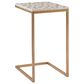 Linon Home Decor Priscille Accent C Table in Gold and Off-White, , large
