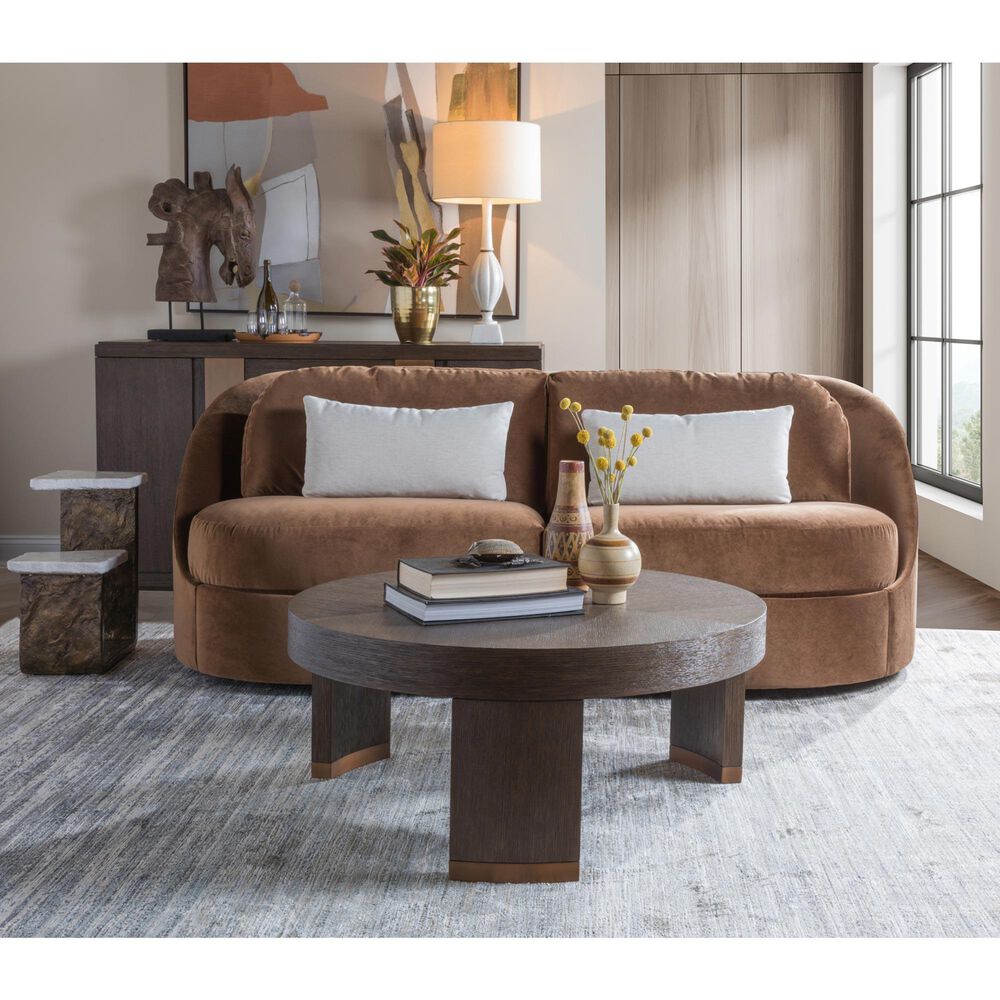 Artistica Home Andare Cocktail Table in Dry Brown and Antiqued Brass, , large