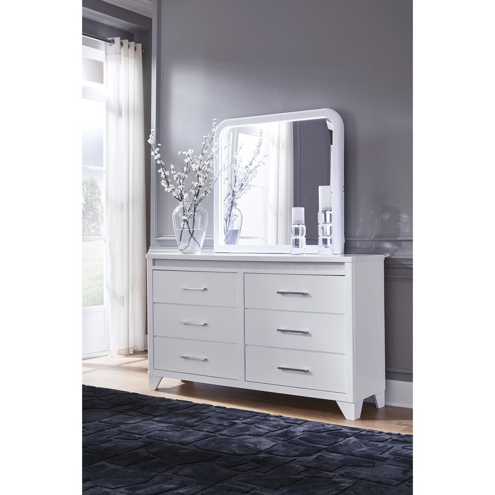 Ashley Jarlee Dresser Mirror in White, , large