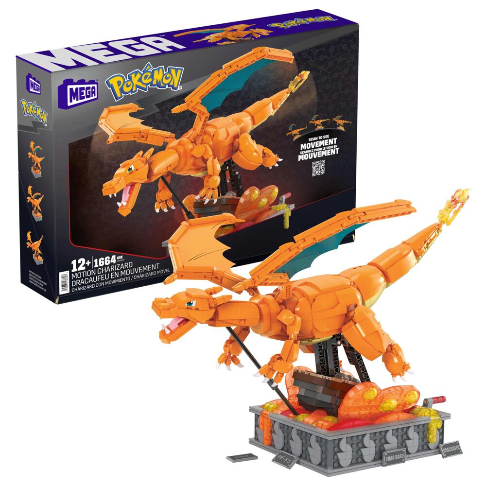 Mattel Mega Pokemon Charizard Building Set with Motion in Multicolor, , large
