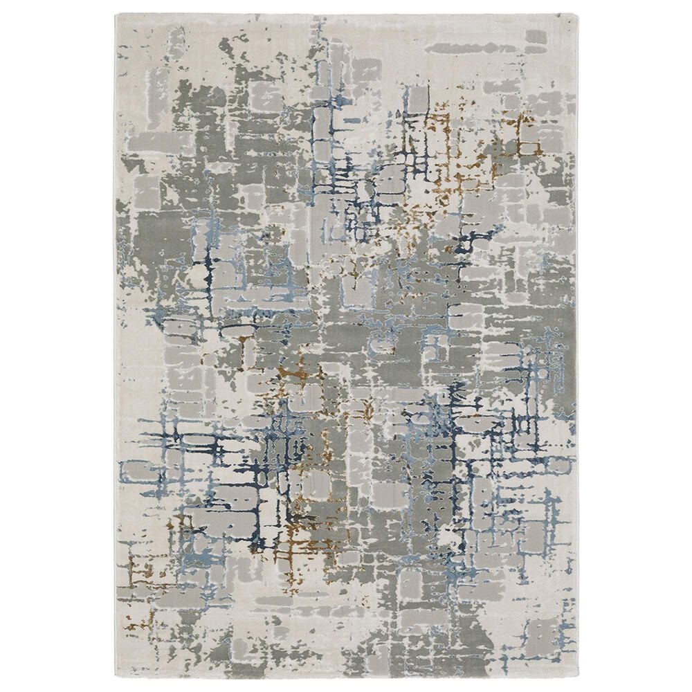 Oriental Weavers Easton Abstract Blocks 5"3" x 7"6" Ivory Area Rug, , large